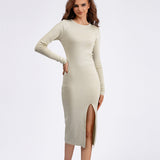 Slim Fit Inner Wear Long Sleeve Skinny Knit Dress