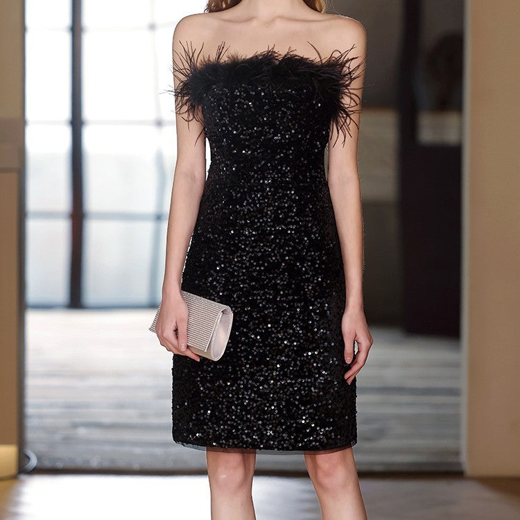 Vestido de Noche para Banquete con Hombros Descubiertos Una Noche Inolvidable