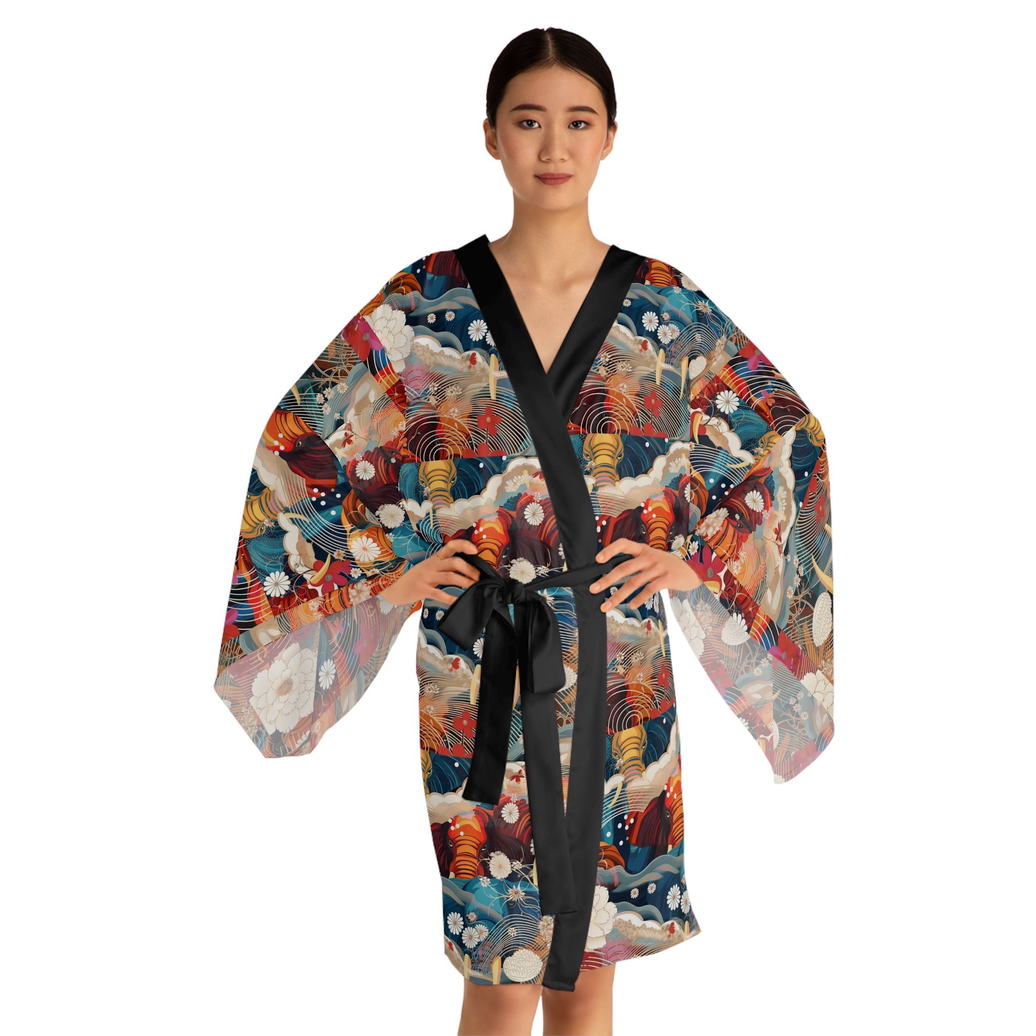 Long Sleeve Kimono Robe (AOP)