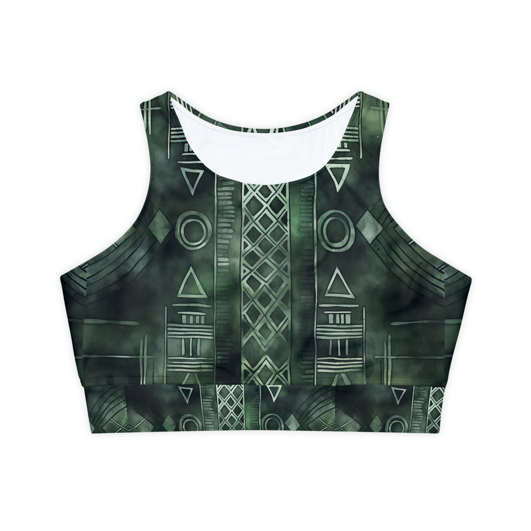 Fully Lined, Padded Sports Bra (AOP)
