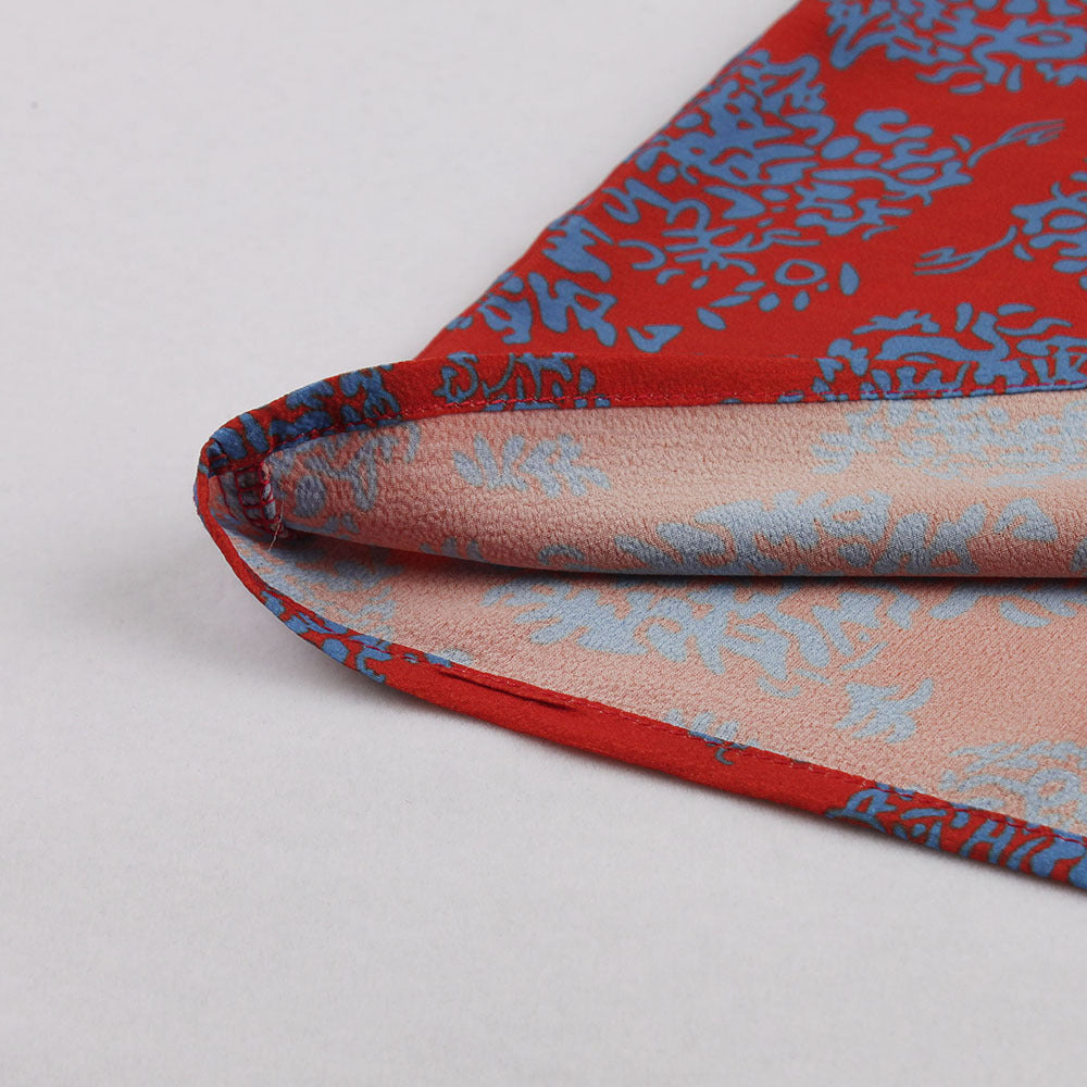 Elegant Floral A-Line Dress Office Ladies Lapel High Waist