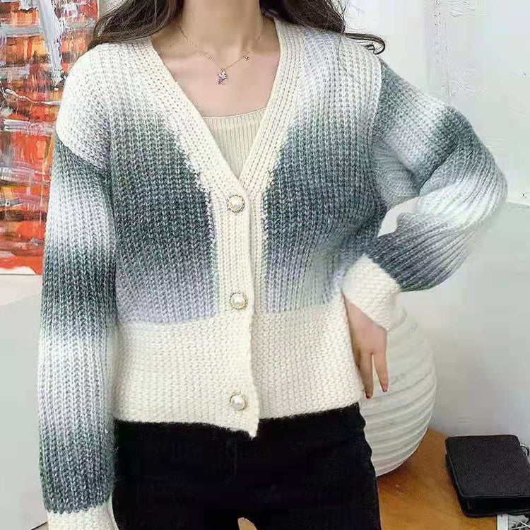 Thin Sweaters  Short  Slim Hanging And Dyeing