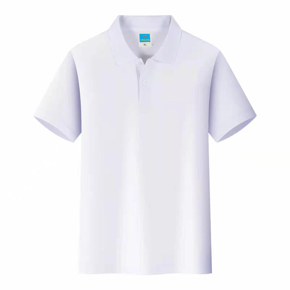 Men's Solid Color Polo Collar T-shirt Blank Short Sleeve