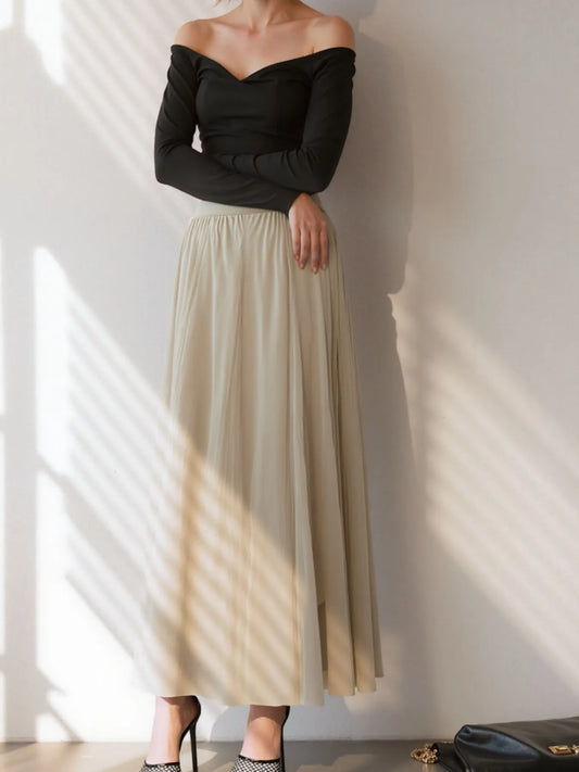 Shop High-Waisted Midi Skirt - Women's Fashion | Akatonbo