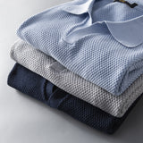 Men's V Knit Lapel Short Sleeve Top