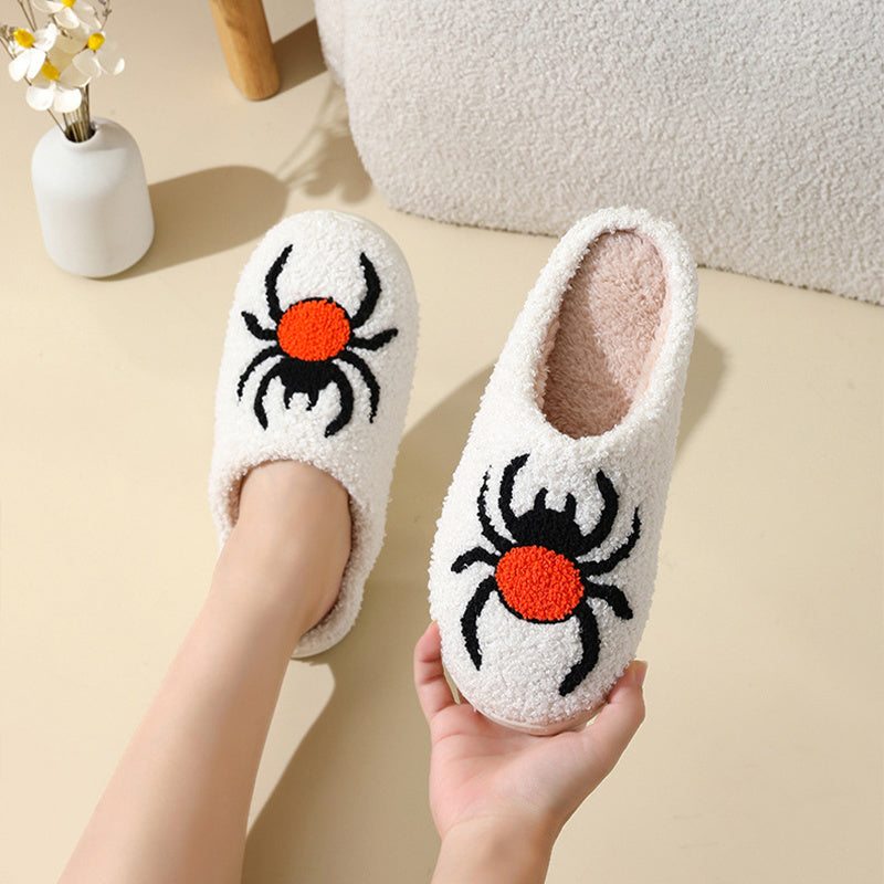 Snoopy Halloween Spider Witch-hat Slippers Home Indoor Non-slip Floor Bedroom Slippers Winter Warm House Shoes For Women Men