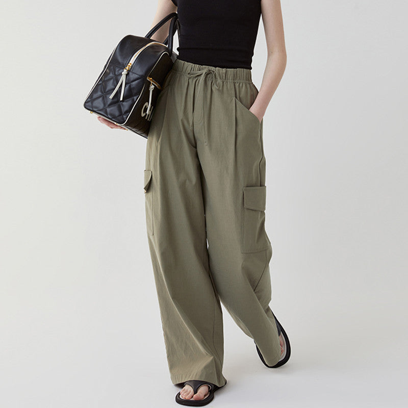 Akatonbo Women'S Lazy Drawstring Loose Straight Casual Pants