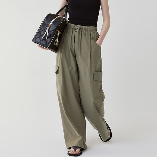 Akatonbo Women'S Lazy Drawstring Loose Straight Casual Pants