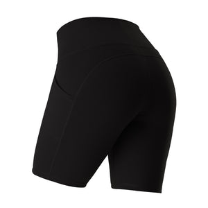 High Waist Fitness Gym Workout Leggings With Pockets Athletic Yoga Pants Slim Hips Lifting Shorts