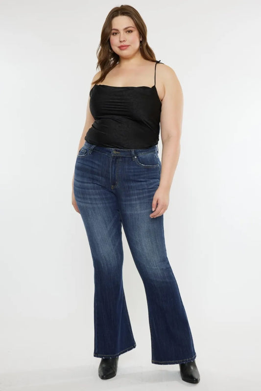 Shop Kancan Full Size Mid Rise Slim Flare Jeans - Women's Fashion | Akatonbo