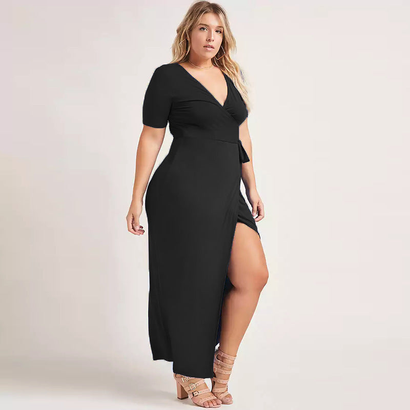 Vestido cruzado clásico de tallas grandes