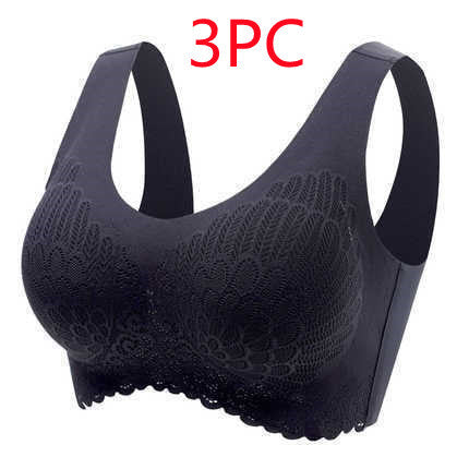 Natural Thai Latex Underwear 4.0 Angel Wings Seamless One Piece Women's Lace Sports Bra Without Steel Ring