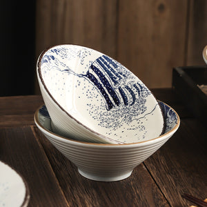 Japanese Large Ramen Ceramic Hat Bowl