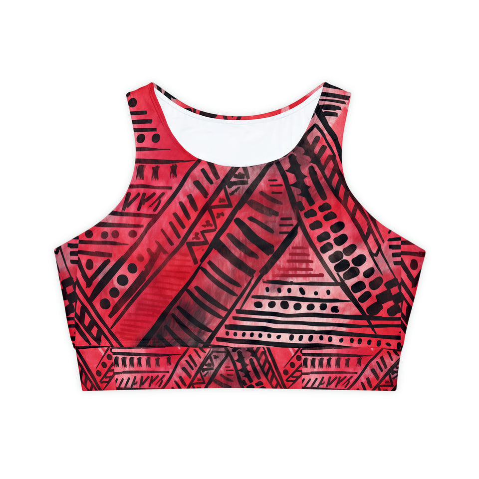 Fully Lined, Padded Sports Bra (AOP)