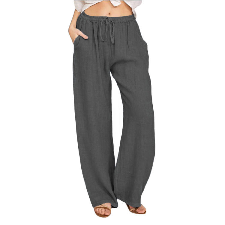 Casual Drawstring Tie Trousers