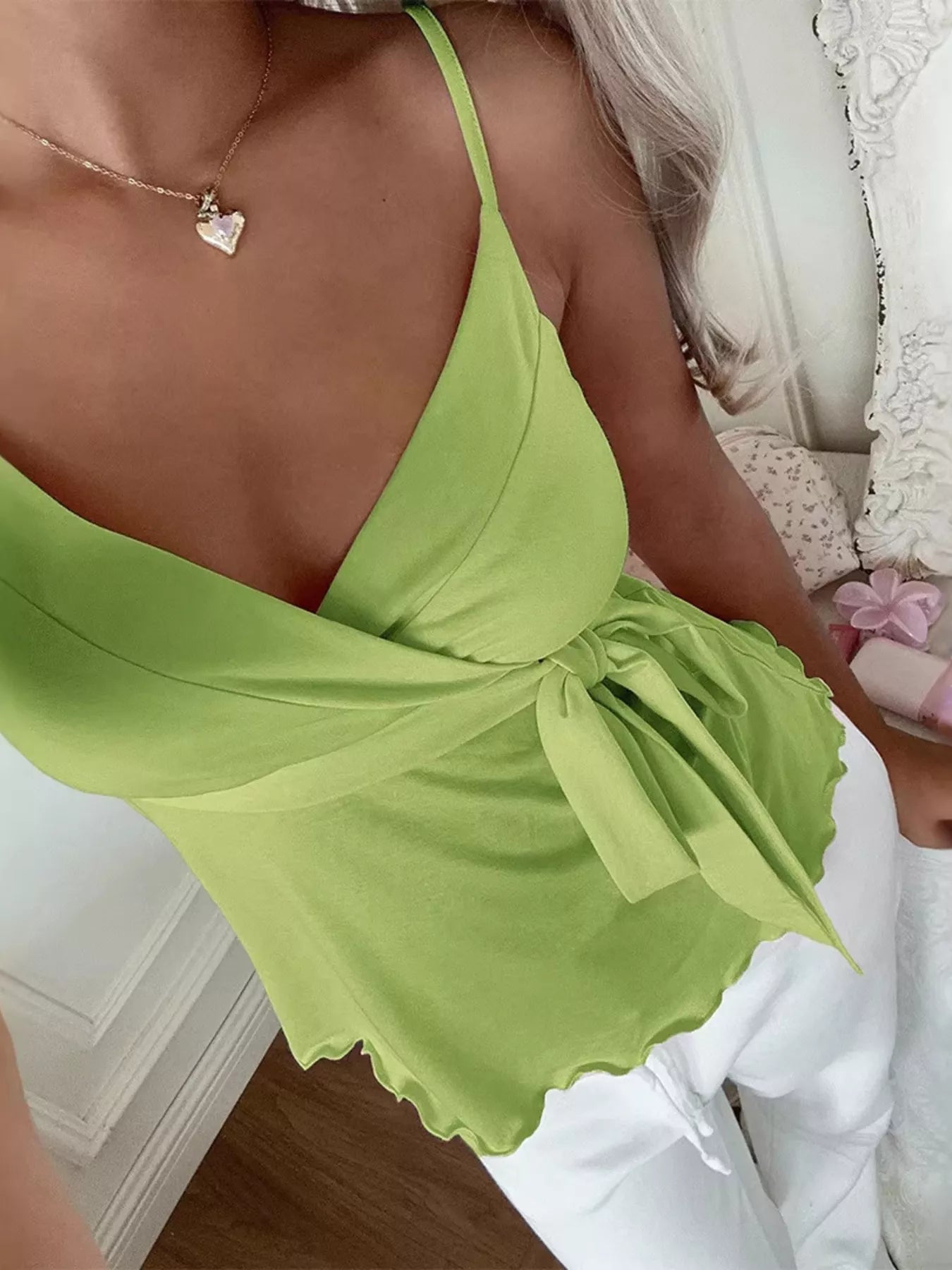 Shop Wrap Tie Surplice Cami - Women's Fashion | Akatonbo
