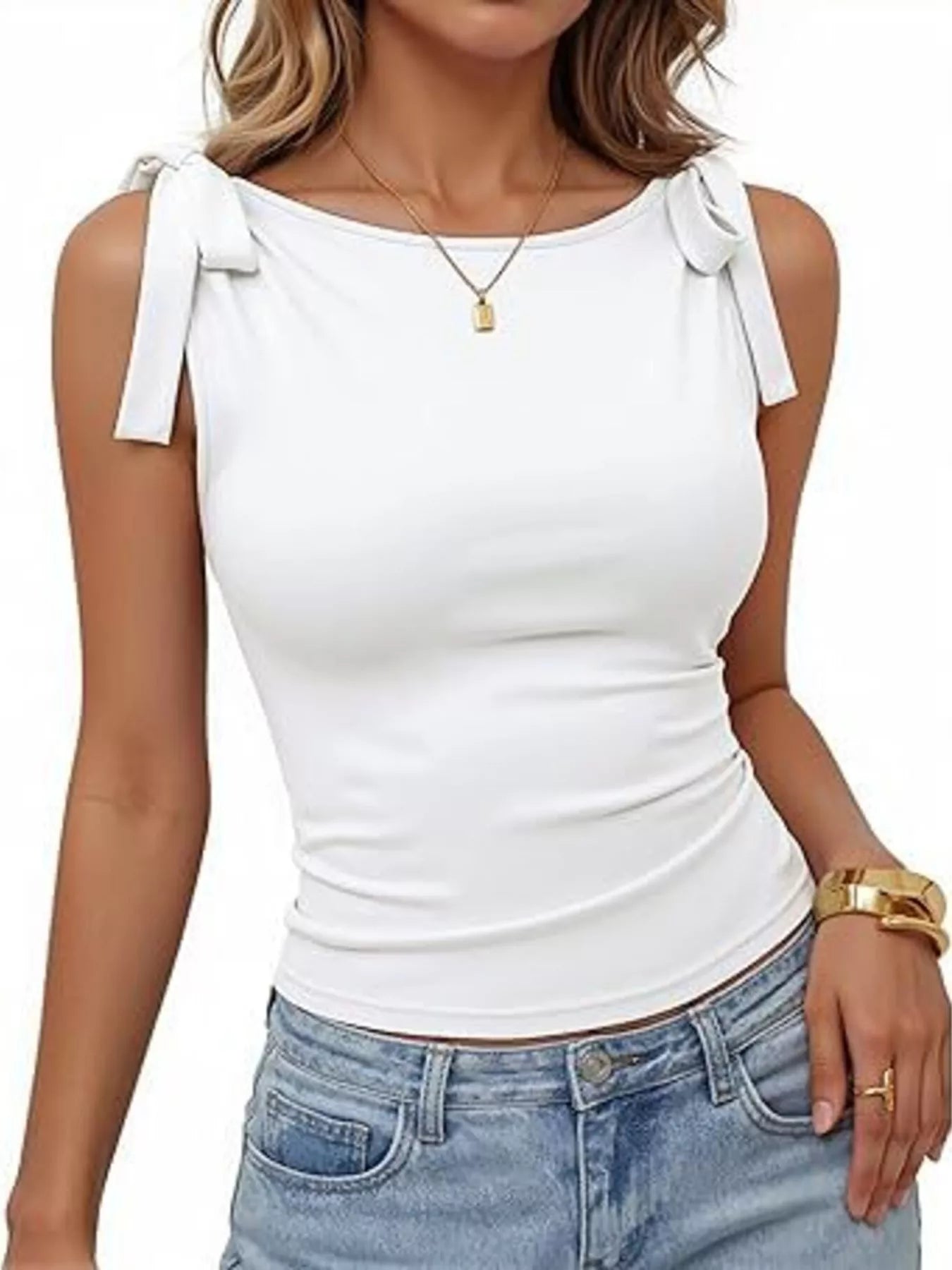 Shop Tie Shoulder Tank Top - Women's Fashion | Akatonbo