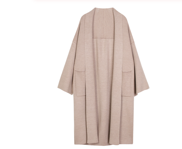 Mid-length sweater coat knit cardigan