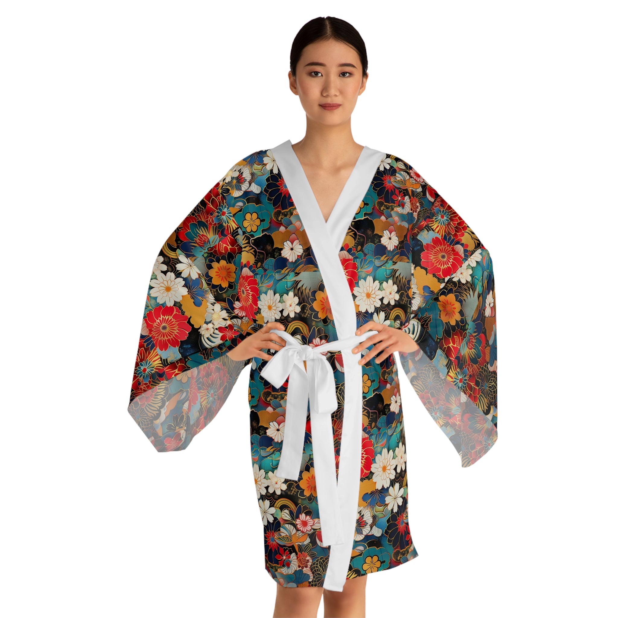 Long Sleeve Kimono Robe (AOP)