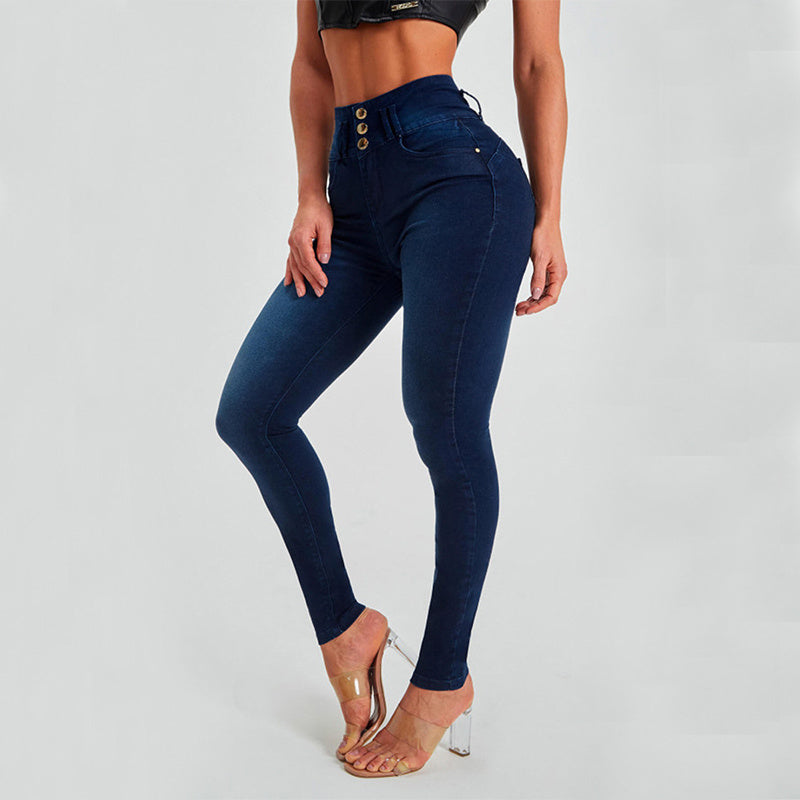 Pantalones vaqueros ajustados de tiro alto para mujer, elásticos, moldeadores y levanta glúteos