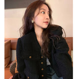 Fashion Simple Ladies Black Loose Short Coat