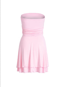 Tube-top Short Dress Summer Sexy Pleated Tight Dresses For Women's Clothing
