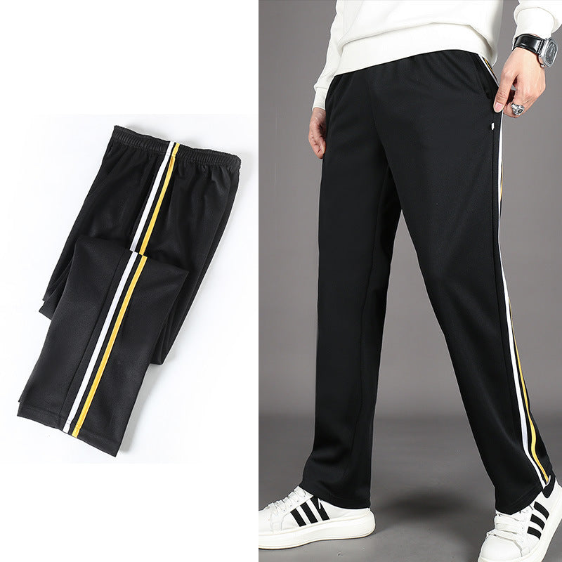 Spring And Summer Yellow Strip Two Horizontal Strips Uniform Pants