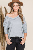 Reborn J V Neck Long Sleeve Top
