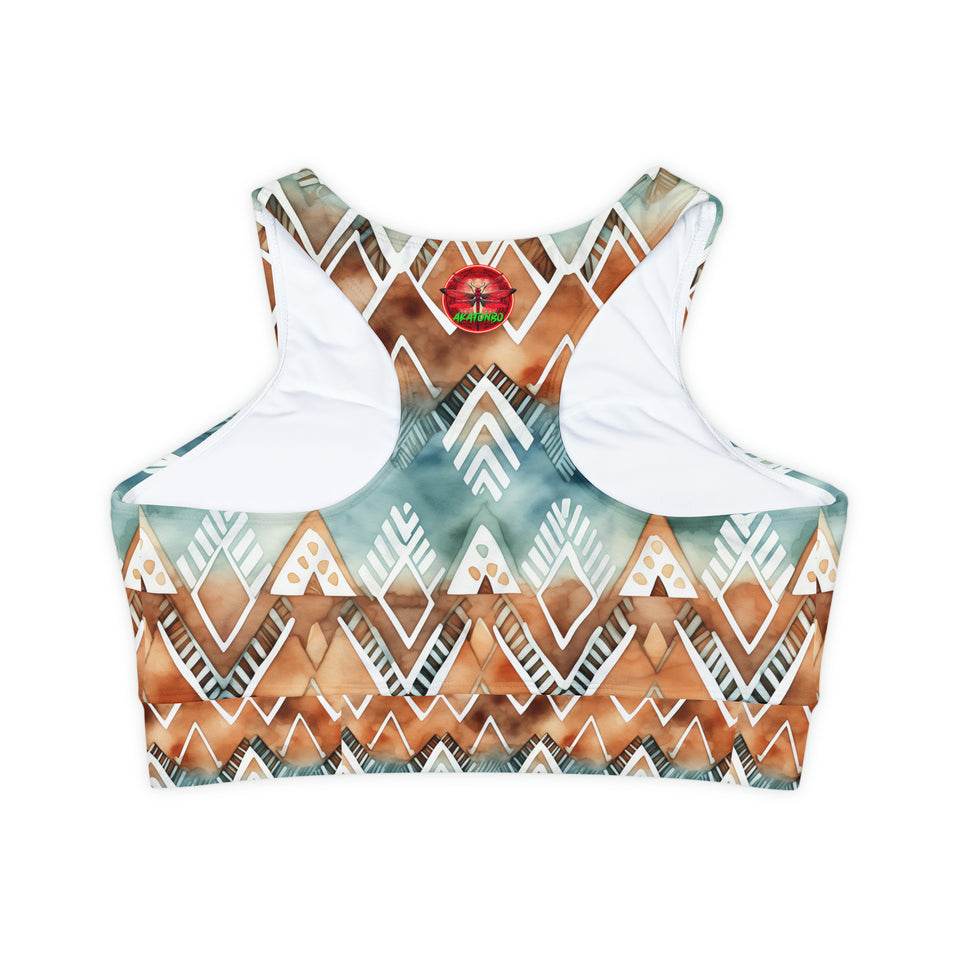 Fully Lined, Padded Sports Bra (AOP)