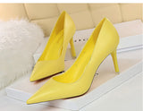Women's High Heels Pointed Toe Mid-heel All-match Stiletto Single Shoes