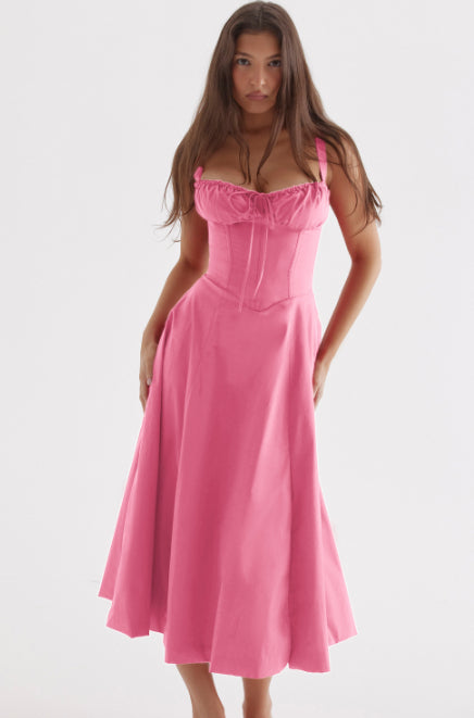 European And American Elegant Palace Style New Low-cut Suspender Large Swing Dress For Women