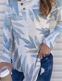 Top Ethnic Print Pile Collar Long-sleeved Bottoming Shirt T-shirt