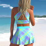 Ladies Swimwear Skirt Conservative Print Set