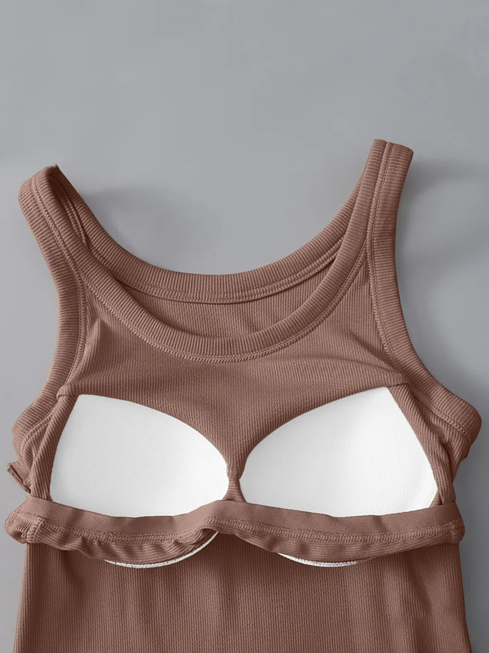 Shop Round Neck Tank with Bra - Women's Fashion | Akatonbo