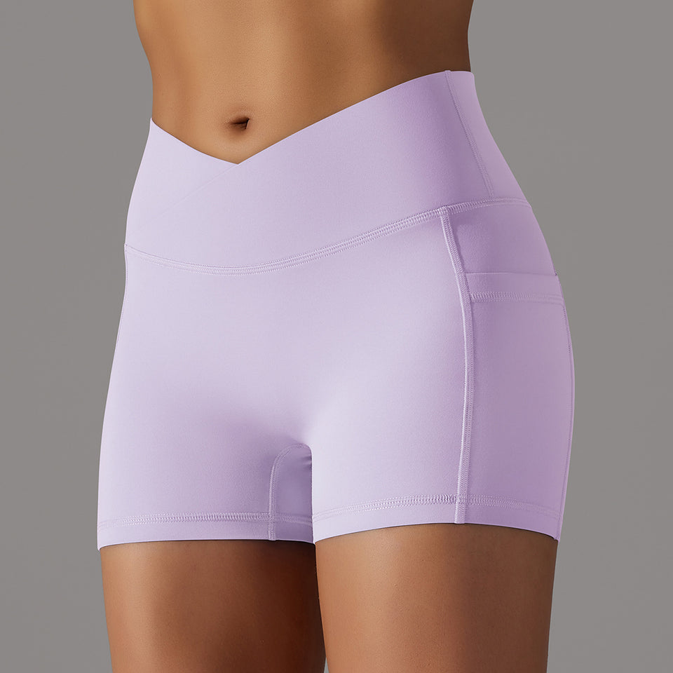 Yoga Shorts With Phone Pocket Design Fitness Sports Shorts