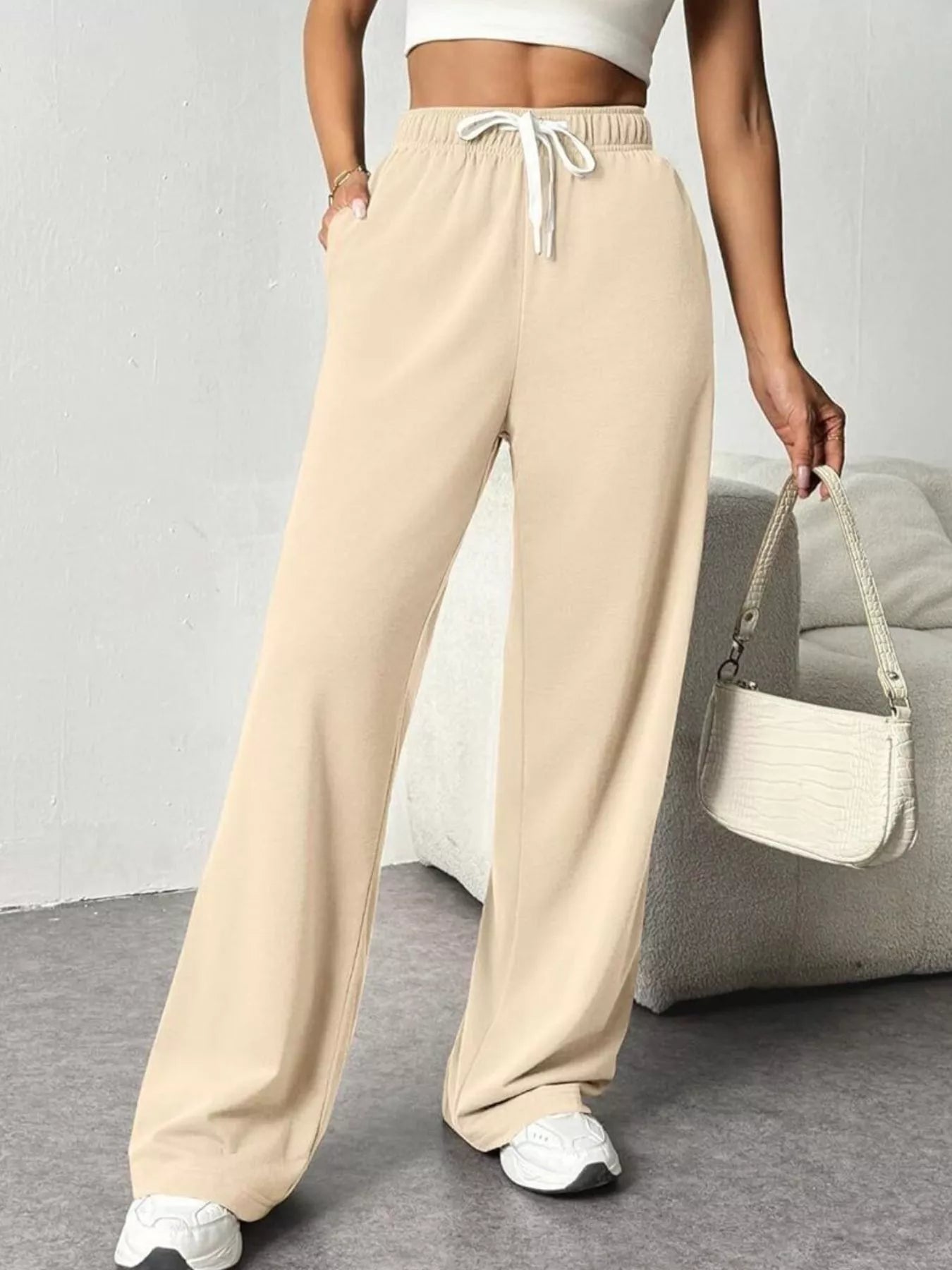 Shop Drawstring Wide Leg Pants - Women's Fashion | Akatonbo