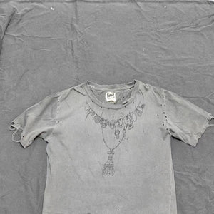 Damaged Necklace Reworked Washed Short Sleeves
