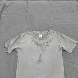 Damaged Necklace Reworked Washed Short Sleeves