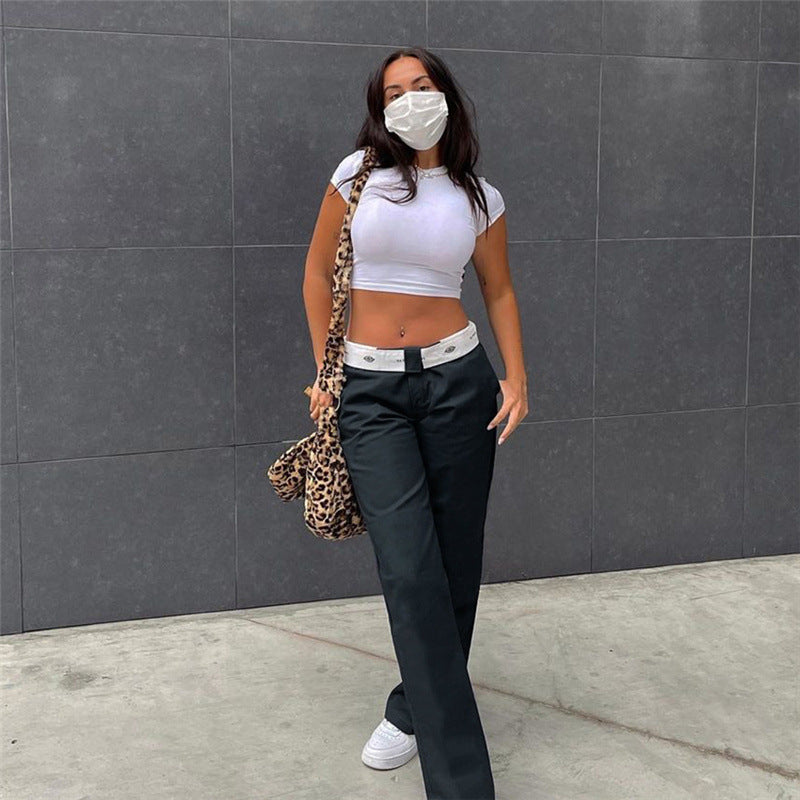 Street Printed Loose Casual Straight Pants