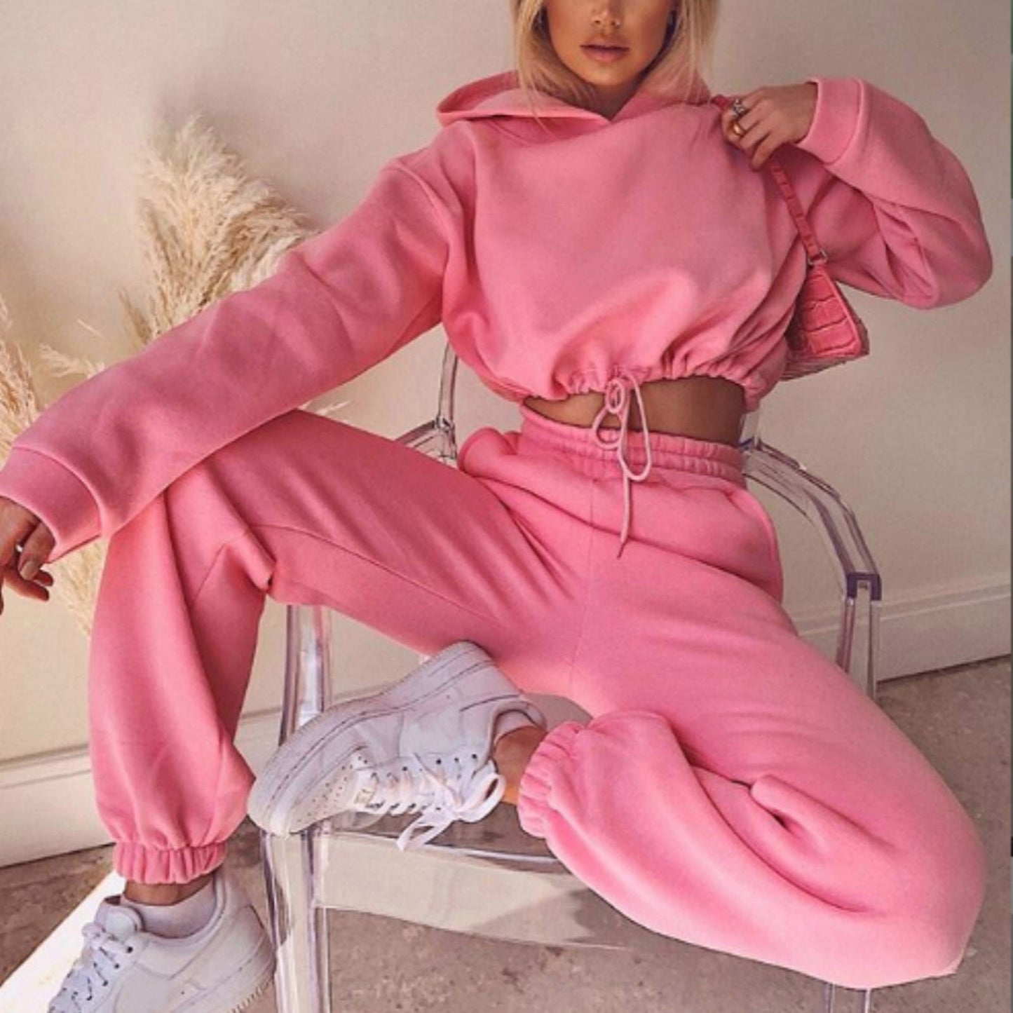 Conjuntos de jogging para mujer, chándales de 2 piezas, sudaderas, chándales sexys de manga larga con capucha, ropa deportiva informal de fitness
