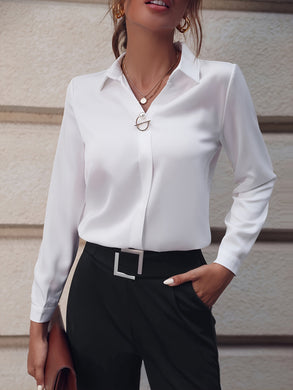 Fashionable Elegant Business Style Long Sleeve Shirt With Pearl Button