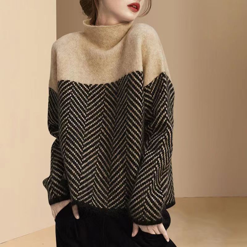 Camisa de cuello alto gruesa para otoño e invierno