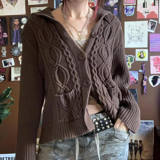Veste cardigan tricotée ample et décontractée pour femme