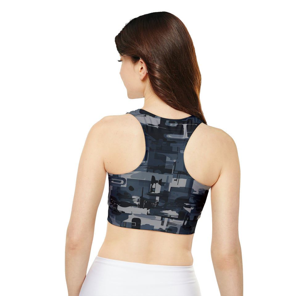 Fully Lined, Padded Sports Bra (AOP)