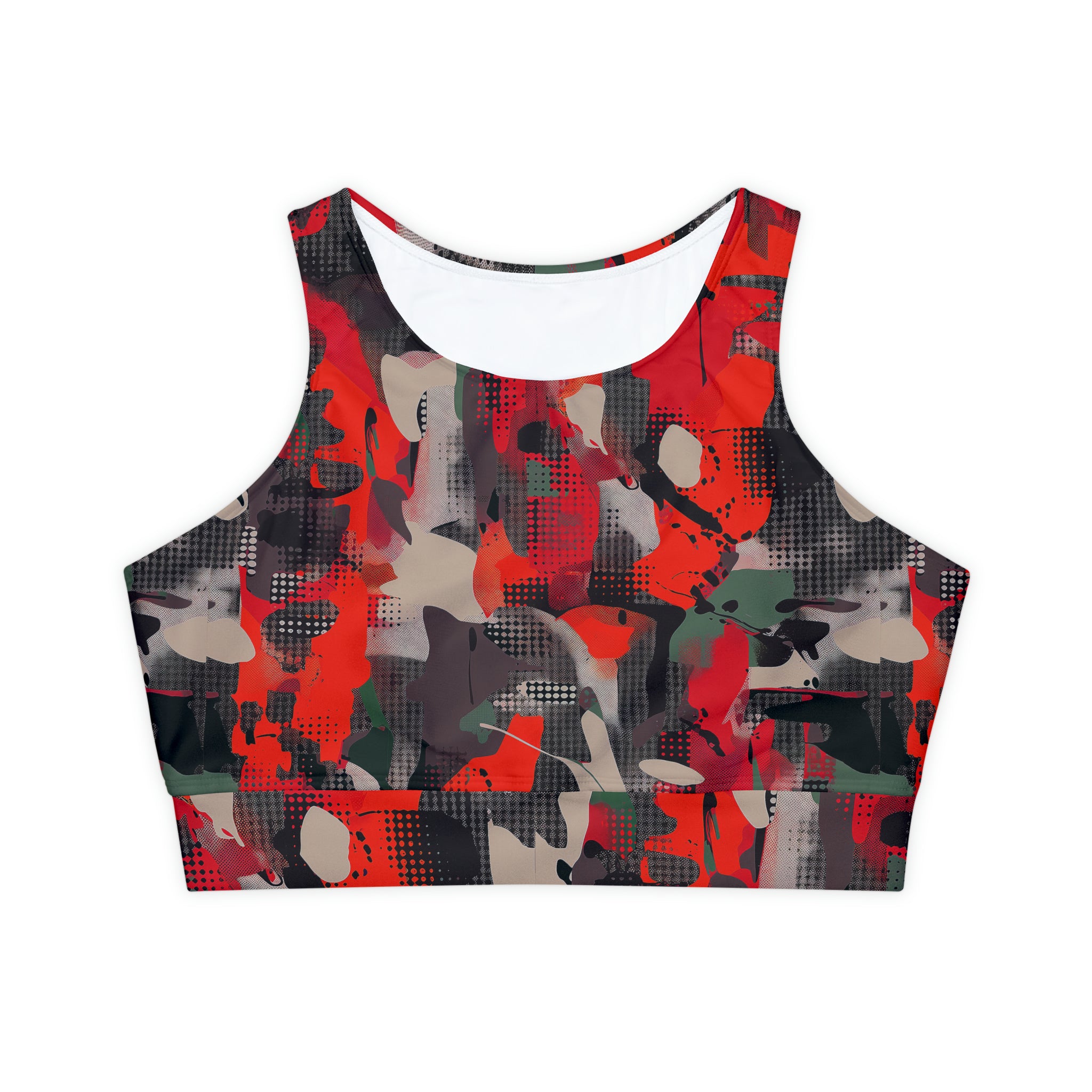 Fully Lined, Padded Sports Bra (AOP)