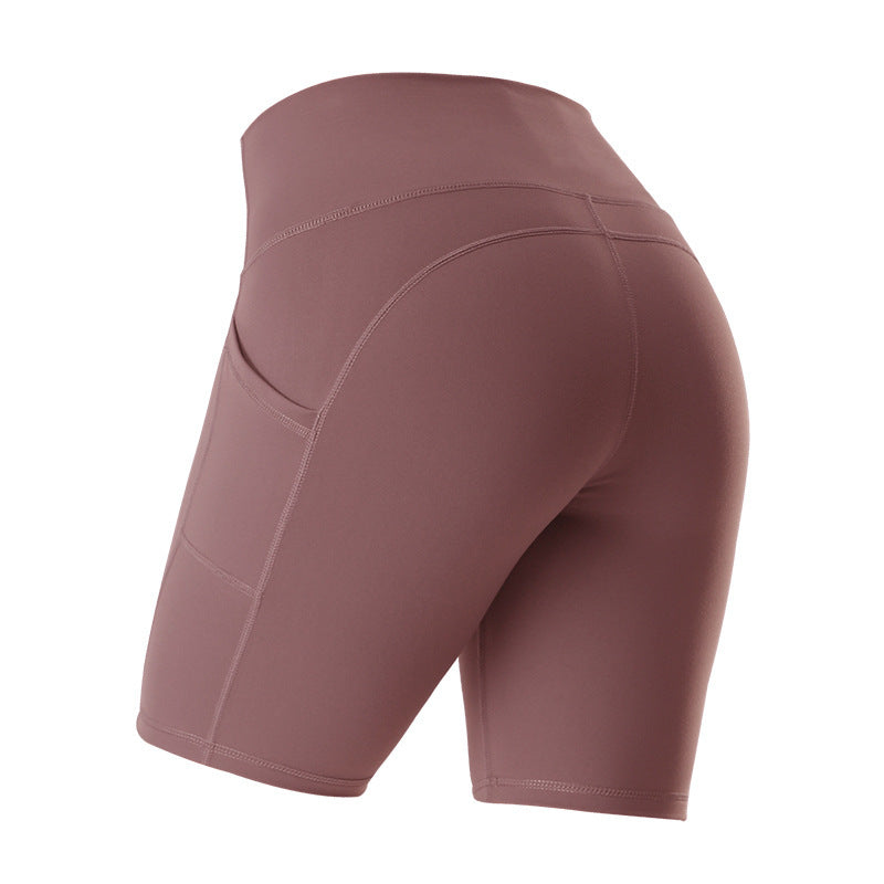 Pantalones leggings de cintura alta para fitness, gimnasio y ejercicio con bolsillos, pantalones de yoga deportivos, shorts delgados para levantar caderas