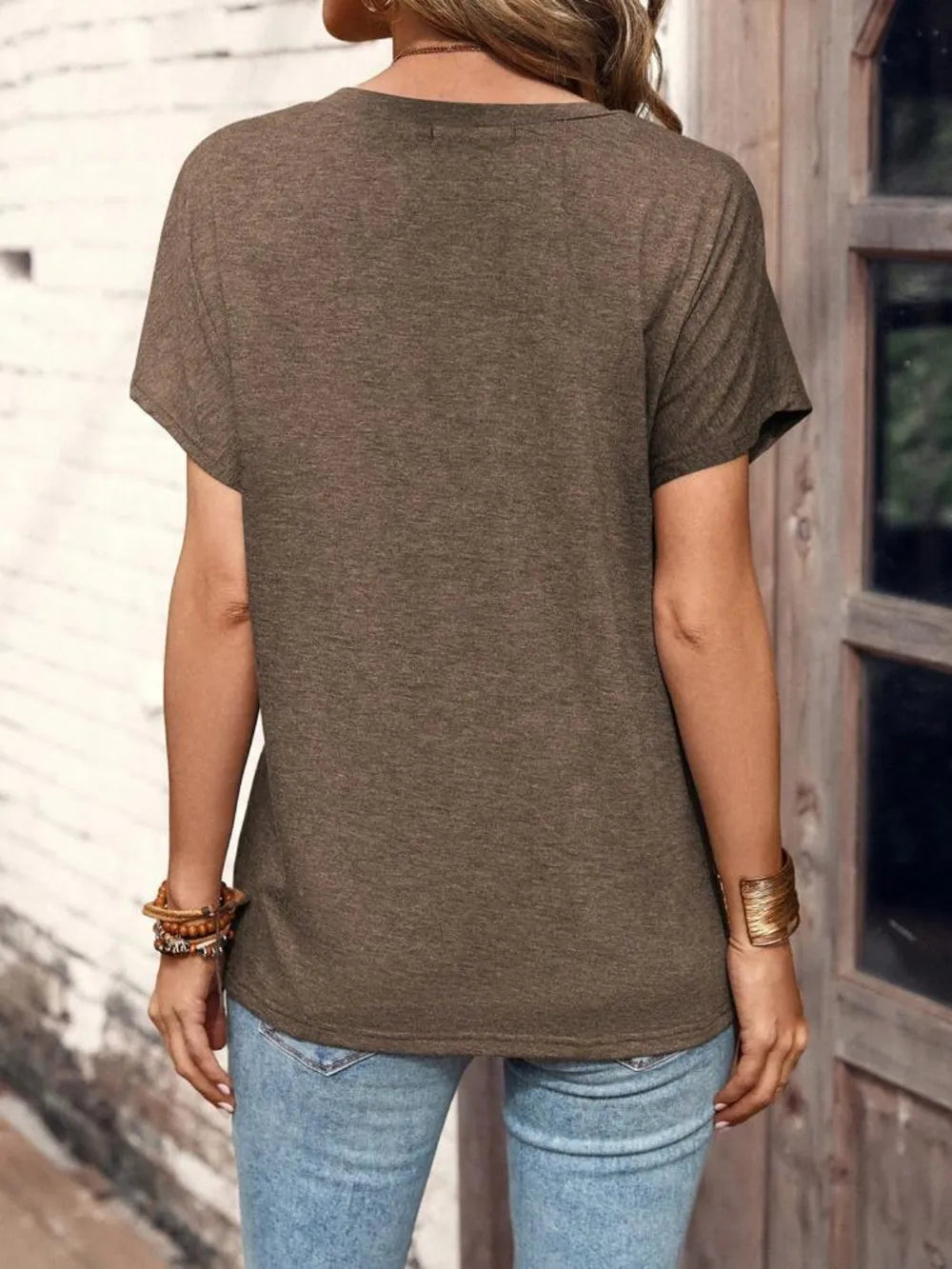 Shop Half Button Short Sleeve Top - Women's Fashion | Akatonbo