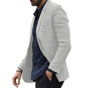 Solid Men's Cotton Thin Blazer