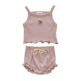 Rose Grey Embroidered Knitting Baby Clothing