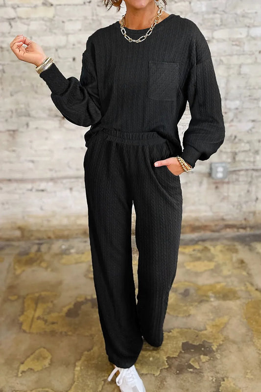 Shop Round Neck Top and Pants Set - Women's Fashion | Akatonbo